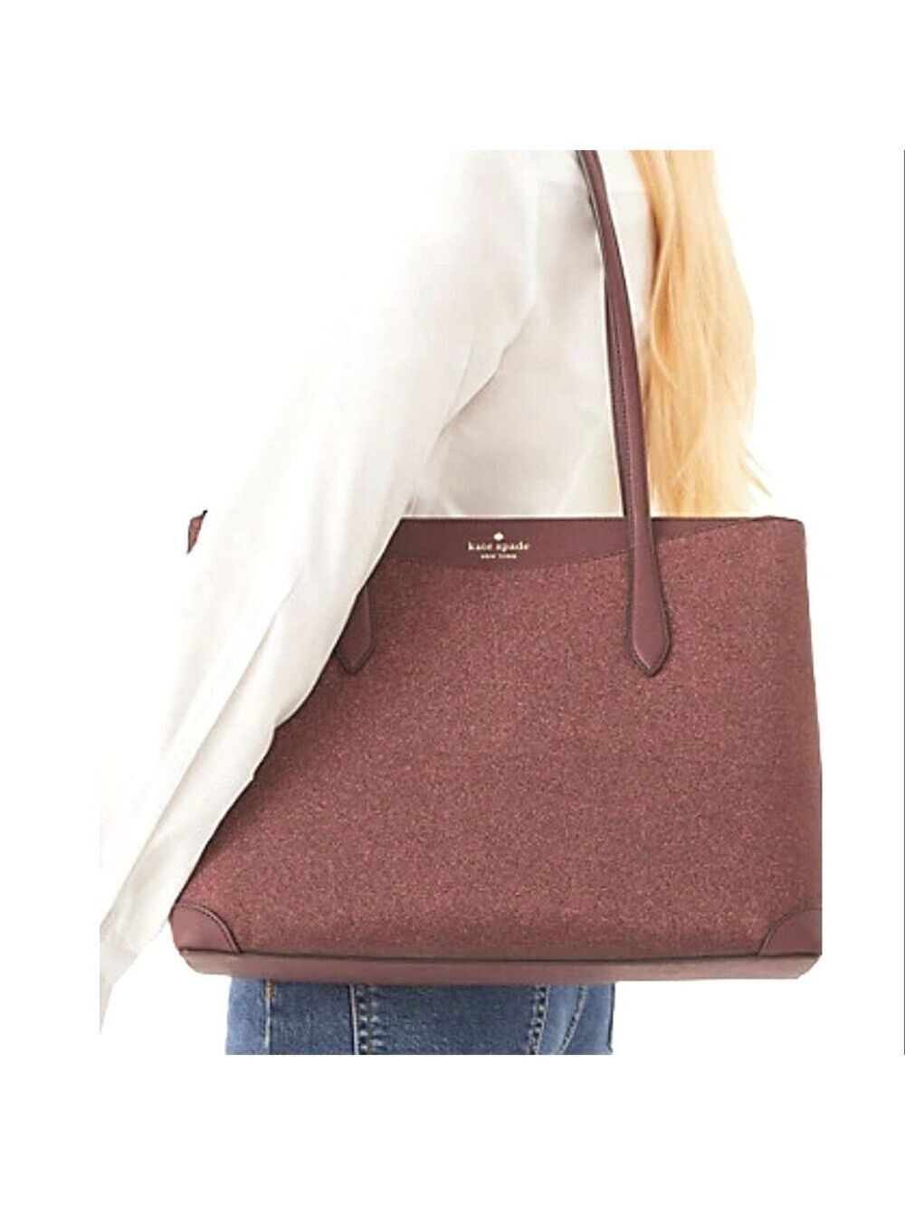 KATE SPADE NEW YORK "SHIMMY TOTE" IN DEEP NOVA